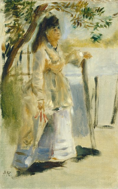 Woman by a Fence, 1866 by Pierre Auguste Renoir